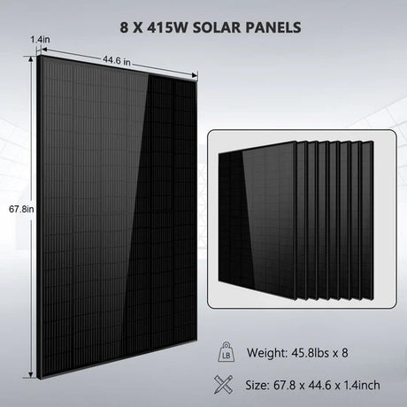 Black solar Panle 8x415W