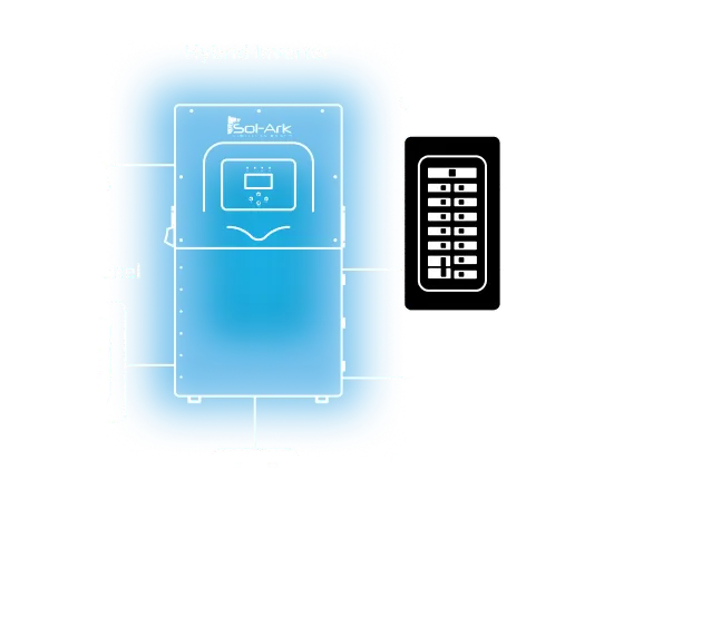 Control panel with keypad and display on a white background