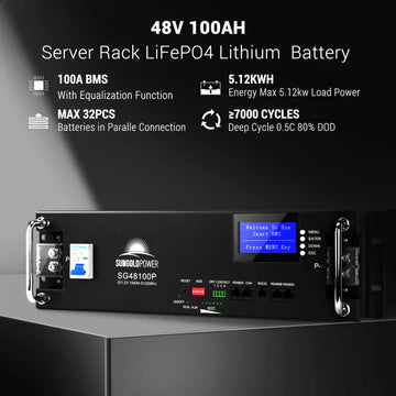 48V 100AH Server Rack LiFePO4 Lithium Battery