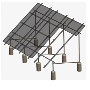 Tamarack Solar | 90804-A Ground Mount Kit B | 4 Modules per Column | 186" Rails | 2 Posts