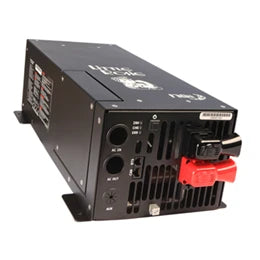 A black Midnite Solar Little Rosie Mobile/Off-Grid Inverter/Charger with various ports and switches on the front panel.