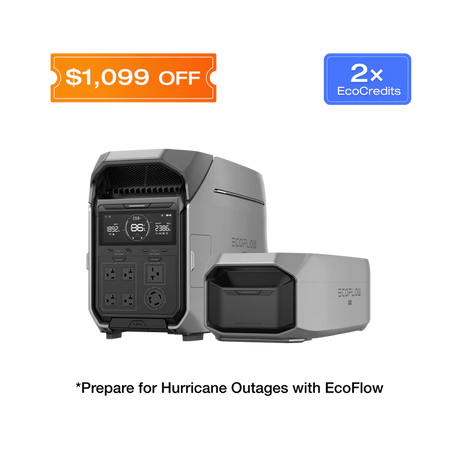 EcoFlow DELTA Pro 3 with Extra Battery expansion for doubled portable power capacity.