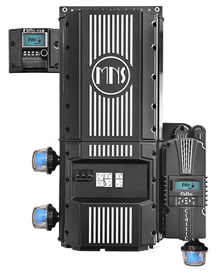 A black Midnite Solar Rosie 48V Pre-Wired Solar Kit