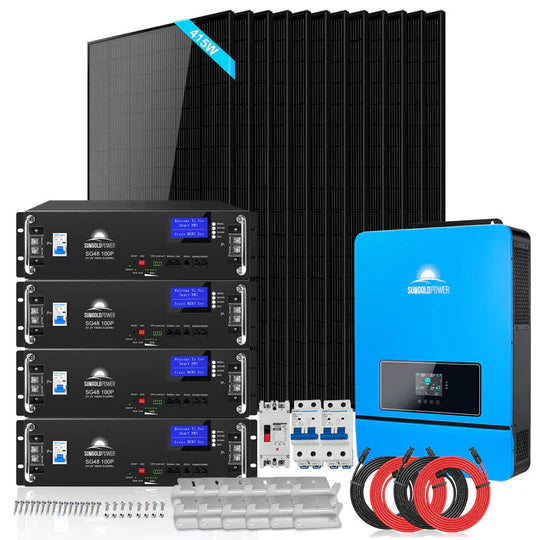 All-Inclusive SunGold Off-Grid Solar Kit with 12 panels