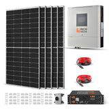 Rich Solar Off-Grid Solar Cabin Kit | 5120 Watt Hours LiFePO4 Battery Storage | 6500W 120VAC Inverter | 1250W Solar PV