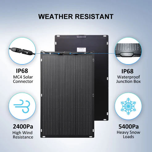 WindyNation 100W 12V Flexible Monocrystalline Solar Panel