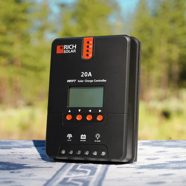 Rich Solar 20 Amp 12V/24V MPPT Solar Controller for RVs, Trailers, Campers, Vans, Boats, Off-Grid
