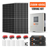 Rich Solar Off-Grid Solar Cabin Kit Expanded | 10.24 kWh LiFePO4 Battery Storage | 6500W 120VAC Inverter | 2500W Solar PV