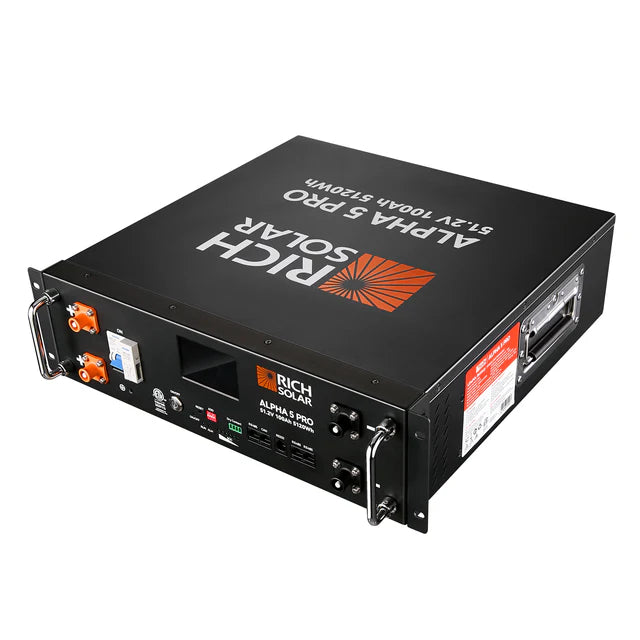 Rich Solar ALPHA 5 PRO | 51.2V 100Ah LiFePO4 Battery |  Residential, Commercial, RVs, Off-Grid | 7,000 Lifetime Cycles | 10-Year Warranty | UL1973 Certified | Bluetooth Monitoring