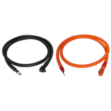 Ruixu Lithi2-16 Battery to Inverter Cables | Black + Orange | 1/0 AWG cables - 3/8" Lug