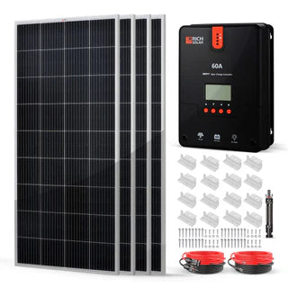 RICH Solar RV, Boat, or Off-Grid Kits | Includes Solar Panels, Charge Controller, and More