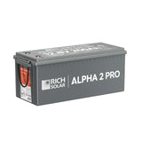 Rich Solar ALPHA 2 PRO | 12V 200Ah LiFePO4 Battery |  Off-Grid, RVs, Boats | 7,000 Lifetime Cycles | 10-Year Warranty | UL1973 Certified | Internal Heating + Bluetooth Monitoring