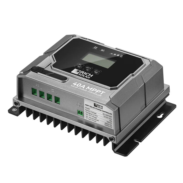 Rich Solar 40 Amp 12V/24V MPPT Solar Controller for RVs, Trailers, Campers, Vans, Boats, Off-Grid
