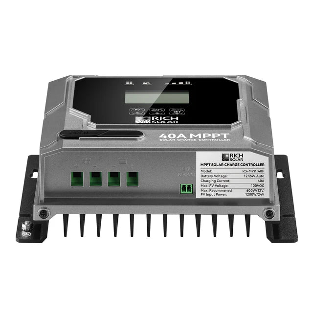 Rich Solar 40 Amp 12V/24V MPPT Solar Controller for RVs, Trailers, Campers, Vans, Boats, Off-Grid