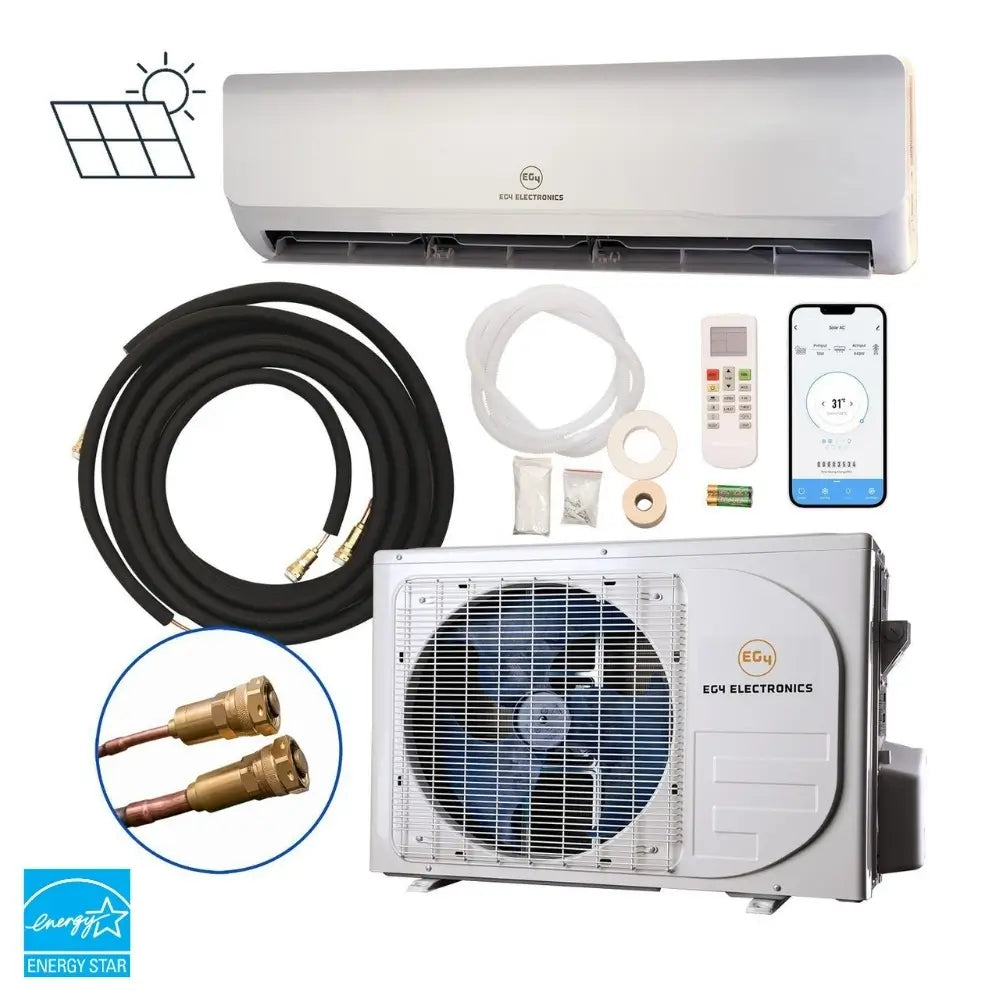 EG4 Hybrid Solar Mini-Split Air Conditioner Heat Pump AC/DC| 24000 BTU | SEER2 21| Energy Star Certified | Plug-n-Cool Do-It-Yourself Installation