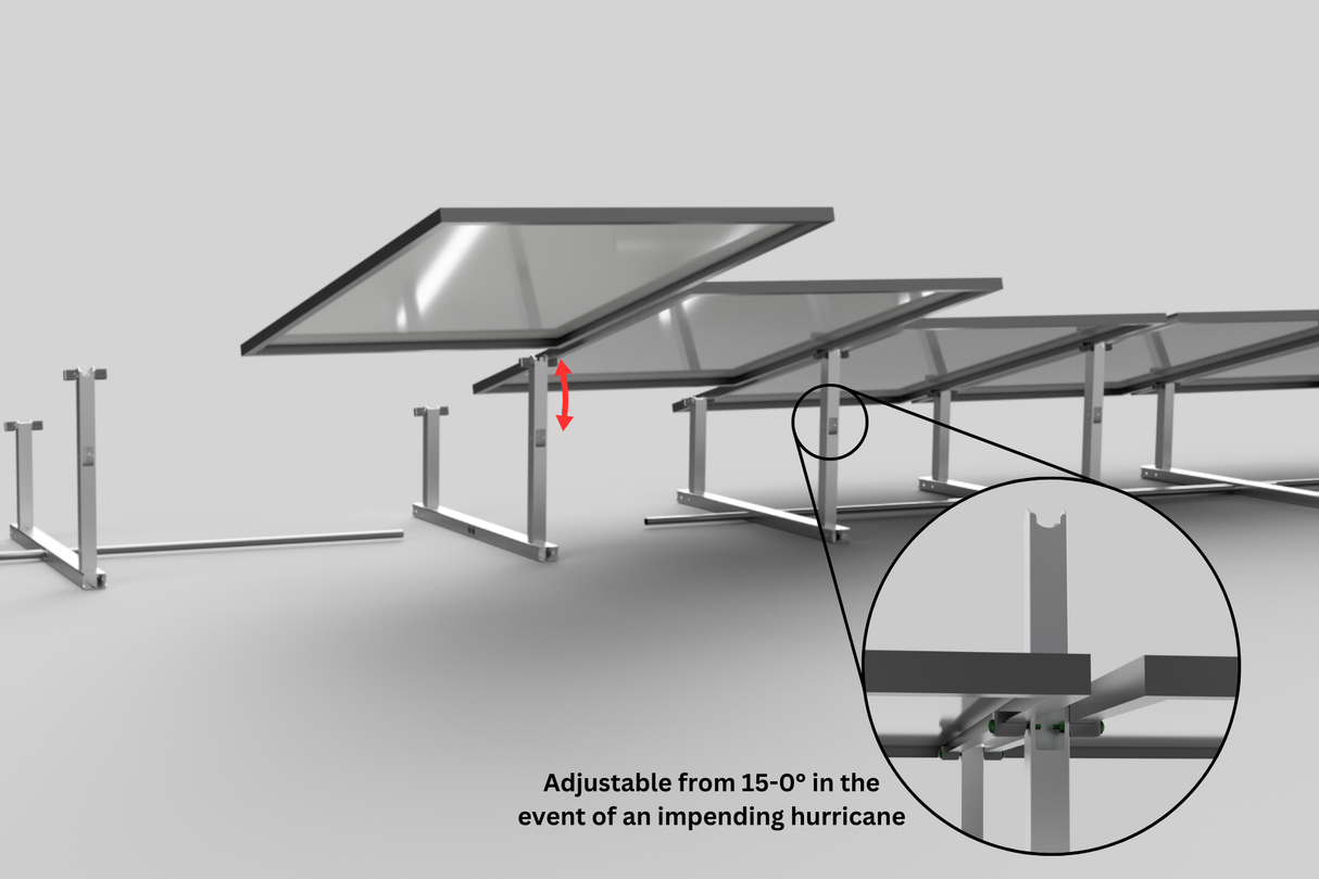 IntegraRack IR-15 Solar Panel Ground Mount | 15 Degree Angle | Aircraft Grade Aluminum
