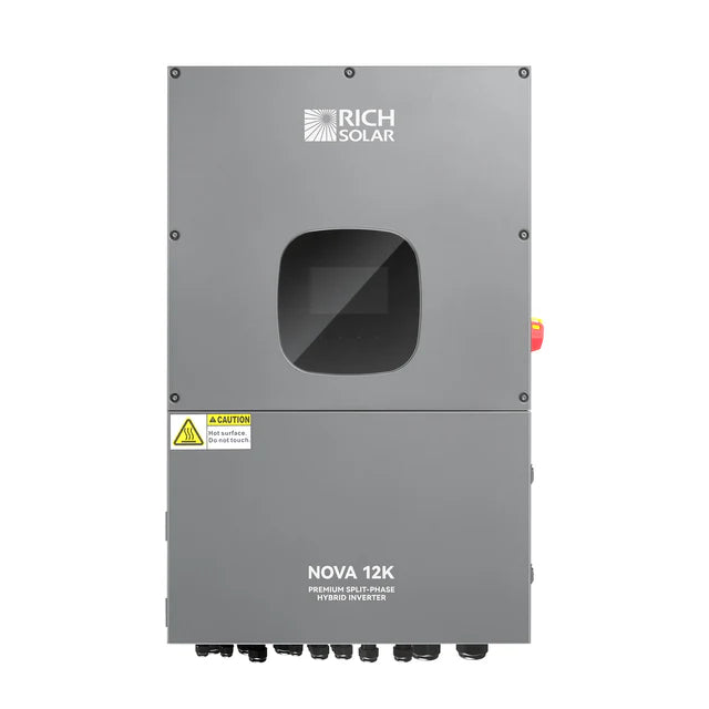 Rich Solar NOVA 12K Hybrid Inverter | 12000W PV Input | 10kW Output | 600V VOC Input | 48V 120/240V Split Phase | All-In-One Solar Inverter