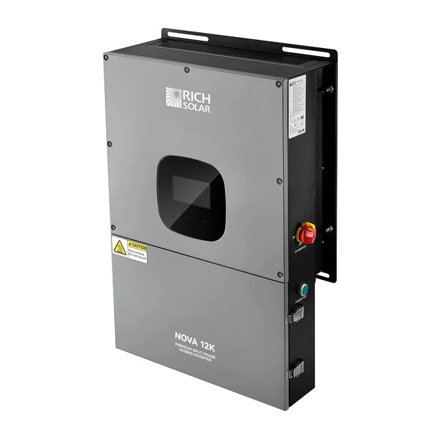 Rich Solar NOVA 12K Hybrid Inverter | 12000W PV Input | 10kW Output | 600V VOC Input | 48V 120/240V Split Phase | All-In-One Solar Inverter