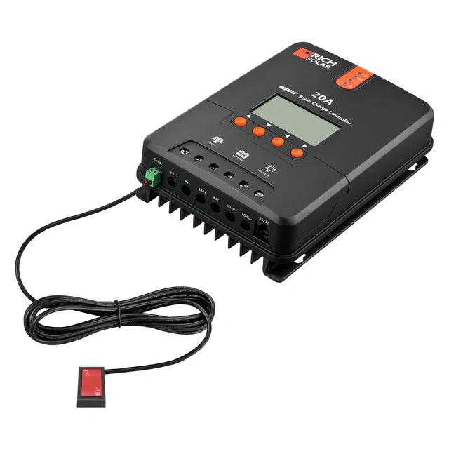Rich Solar 20 Amp 12V/24V MPPT Solar Controller for RVs, Trailers, Campers, Vans, Boats, Off-Grid