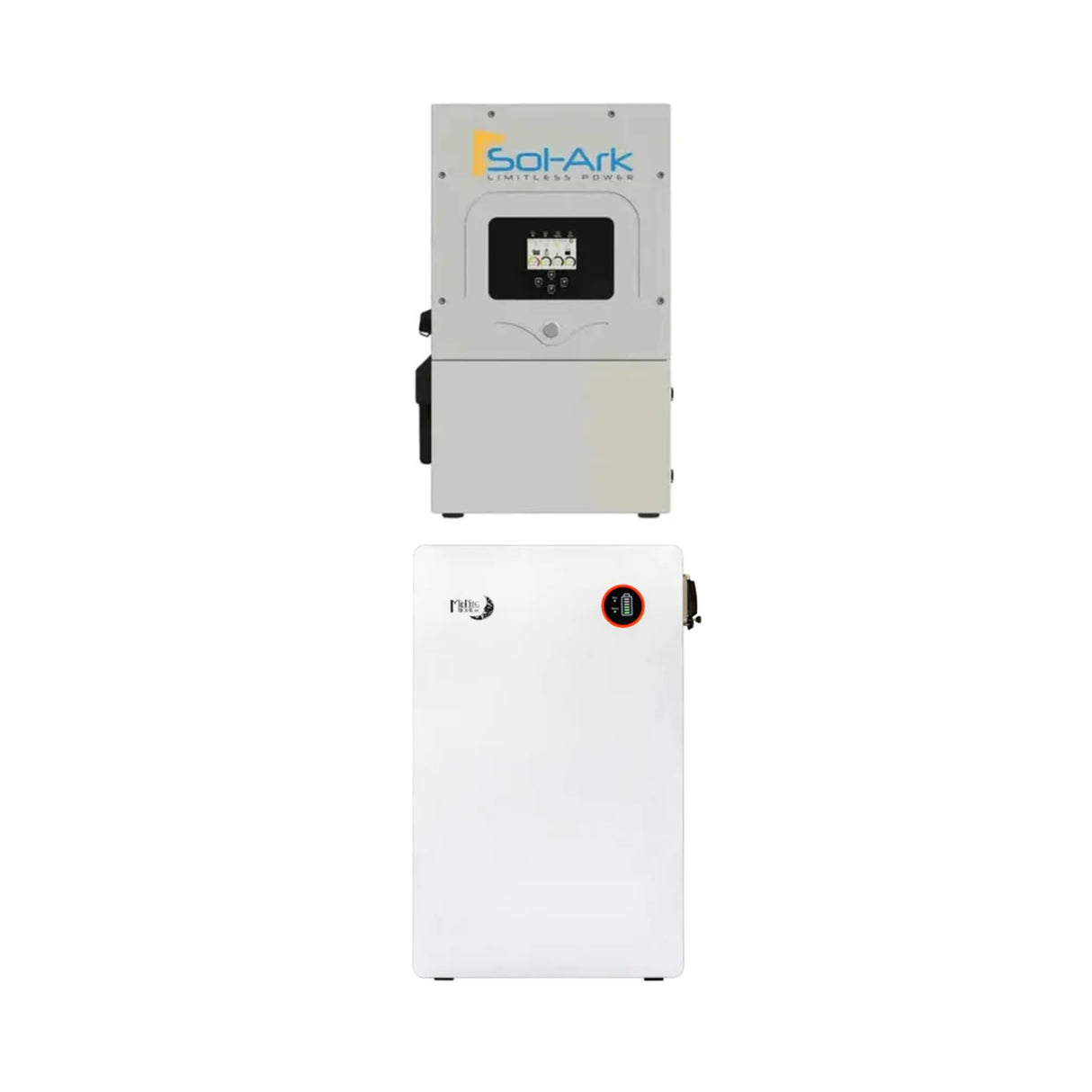 Sol-Ark 12kW Hybrid Inverter + Midnite Solar MNPowerflo16 ESS | 16.1 kWh Lithium Wall Mount Battery + 12kW Hybrid Inverter Bundle | Outdoor Rated Essentials Backup