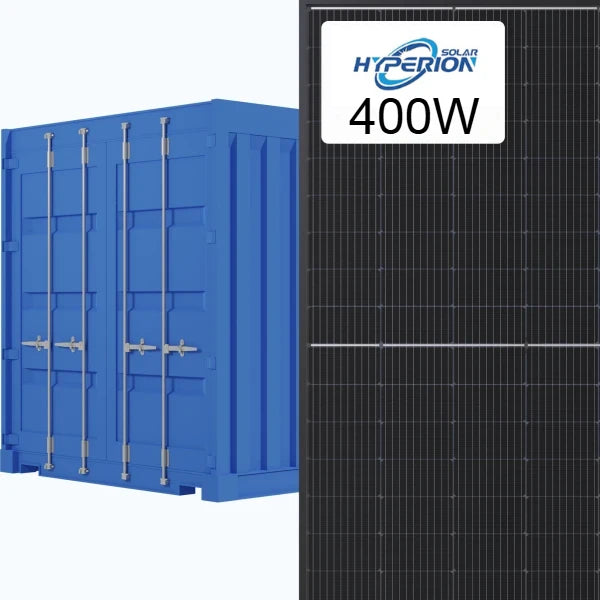316.8 kW Container - Hyperion 400W Bifacial Solar Panel (Black) | Up to 500W with Bifacial Gain | Full Container (792)